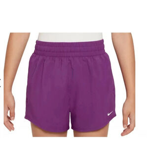 NWT Nike Girls Shorts Dri Fit Loose Fit High Waisted Training Purple Size XS